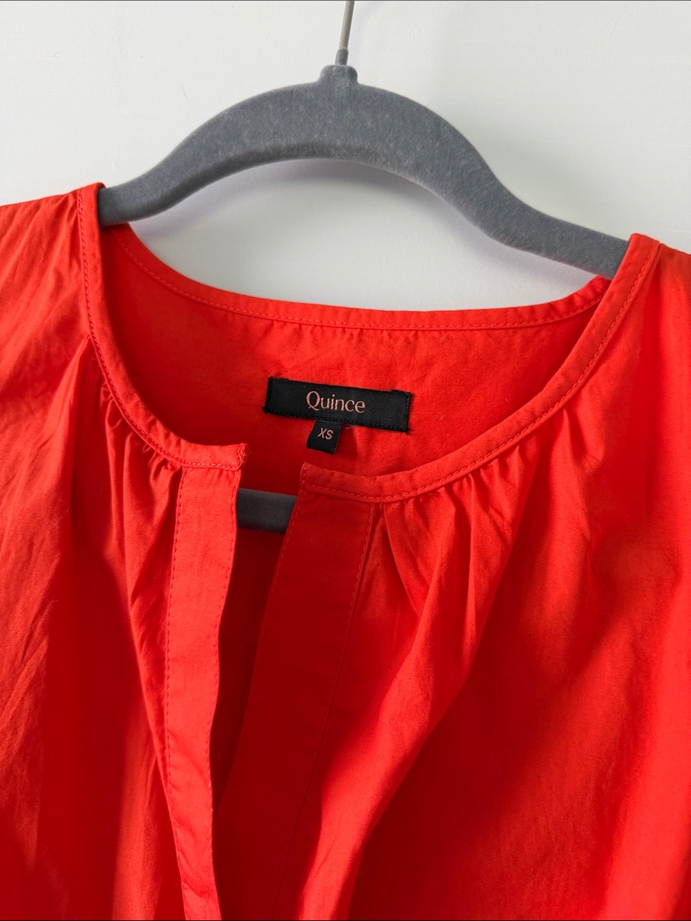Quince Organic Cotton Poplin Tiered Maxi Dress size XS Vermillion Red - Picture 2 of 4